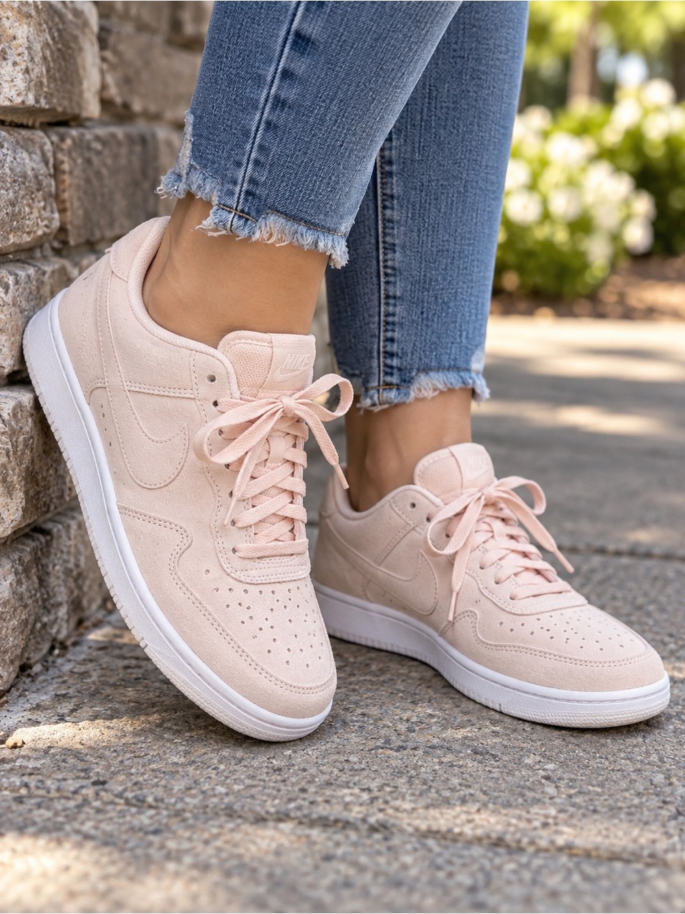 Nike Court Vision Low Suede Blush Pink Sneakers Women’s Size 10.5